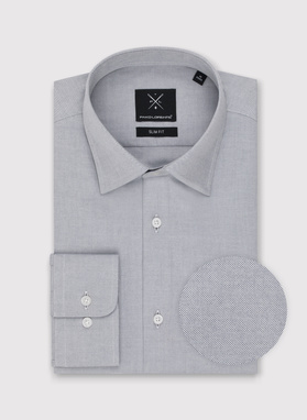 Gładka koszula męska w kolorze szarym