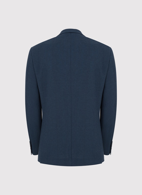 Granatowy garnitur męski z lnem