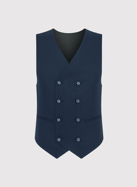 Granatowa dwurzędowa kamizelka męska