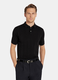 Czarne polo swetrowe w prążek