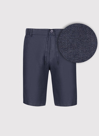 Granatowe bermudy męskie z lnu