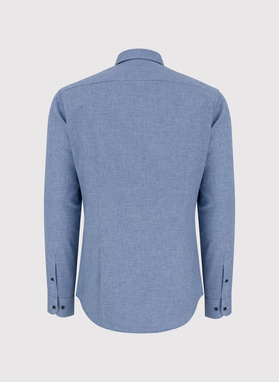 Granatowa koszula w pepitkę