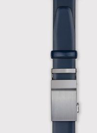 Granatowy skórzany pasek męski