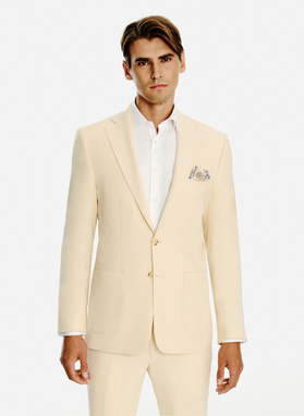 Jasnobeżowy garnitur męski