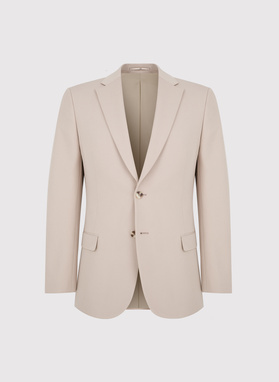 Gładki beżowy garnitur męski