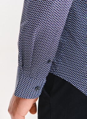 Granatowa koszula w kwiaty