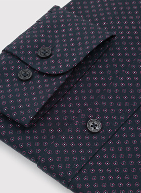 Granatowa koszula w kwiaty