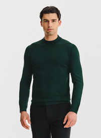 Zielony bawełniany półgolf męski