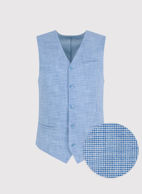 Jednorzędowa kamizelka męska w drobną kratę