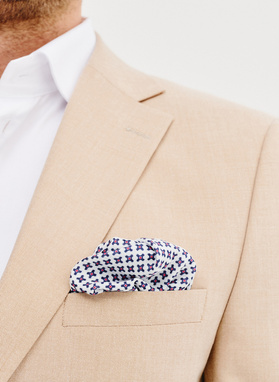 Ślubny beżowy garnitur męski