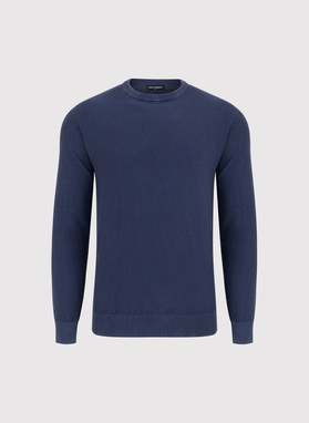 Granatowy sweter męski o-neck