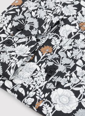 Czarna koszula męska kwiaty