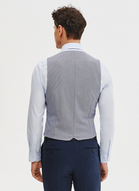 Dwurzędowa kamizelka męska w pepitkę