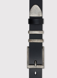 Pasek skórzany męski z metalową końcówką