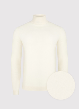 Biały gładki golf męski