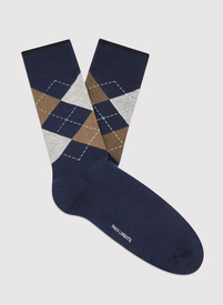 Granatowe skarpety w romby