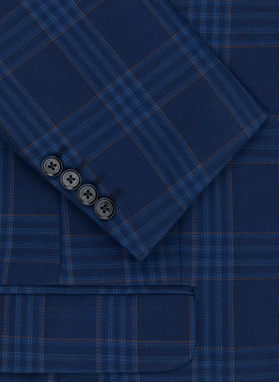 Granatowa marynarka casualowa w kratę