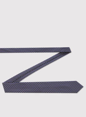 Granatowy krawat we wzór geometryczny