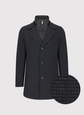 Ciemnoszary płaszcz w pepitkę