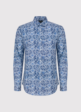 Koszula męska w niebieskie kwiaty
