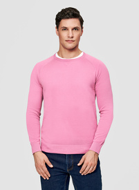 Różowy sweter męski o-neck