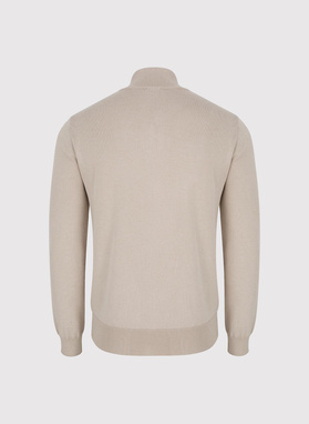 Beżowy rozpinany sweter męski