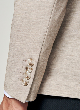 Jasnobrązowa dzianinowa marynarka męska