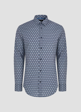 Koszula męska w niebieskie kwiaty