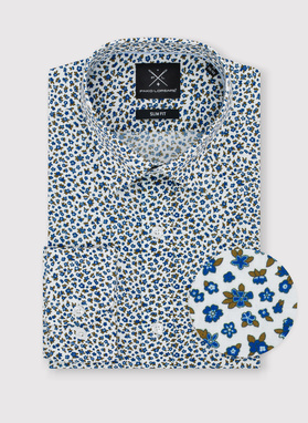 Koszula męska w kwiatki długi rękaw