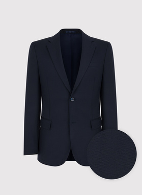 Gładki granatowy garnitur męski