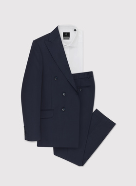 Granatowe spodnie męskie w kant