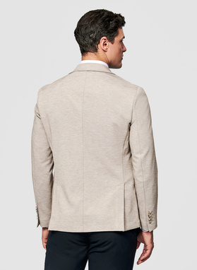 Jasnobrązowa dzianinowa marynarka męska