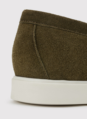 Zielone mokasyny męskie z frędzlami