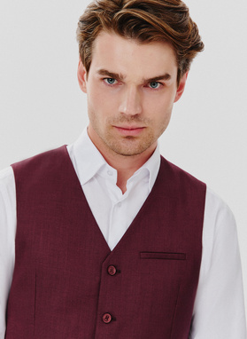 Gładka jednorzędowa kamizelka męska