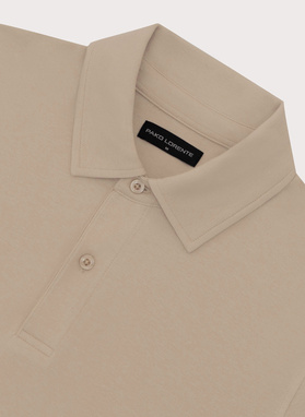 Beżowy t-shirt polo