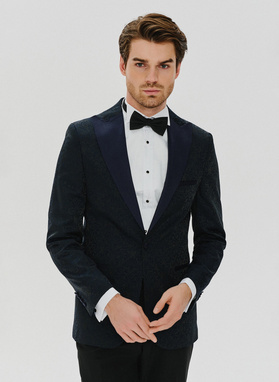Granatowo-czarny smoking męski