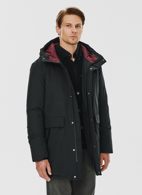 Kurtka męska z kapturem w kolorze czarnym
