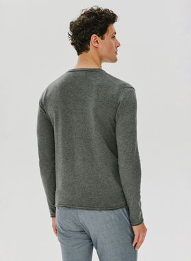 Szary kardigan męski