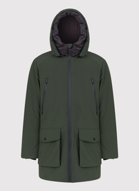 Zielona kurtka męska wypełniona naturalnym puchem