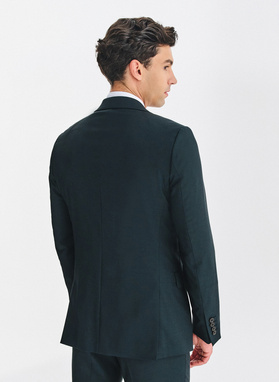Wełniany zielony garnitur męski