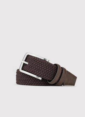 Brązowy pleciony pasek męski