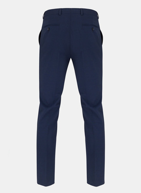 Wełniany gładki granatowy garnitur COIN basic