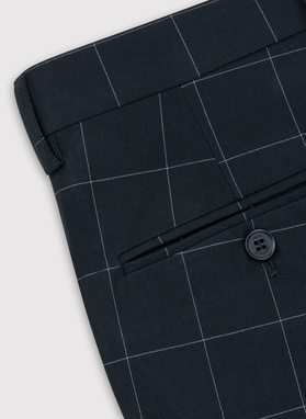 Granatowe garniturowe spodnie męskie