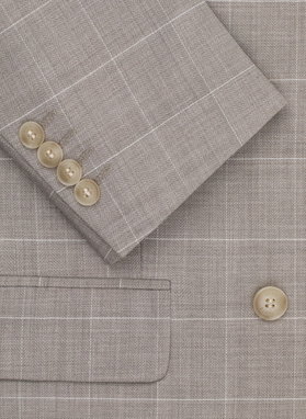 Dwurzędowy garnitur męski w kratkę