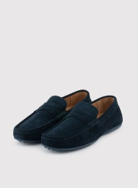 Granatowe mokasyny męskie