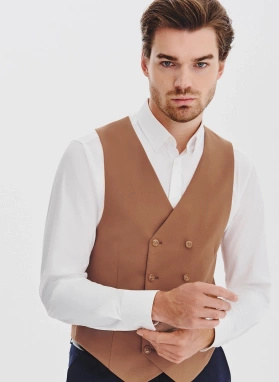 Ruda dwurzędowa kamizelka męska