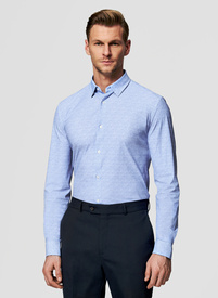 Dzianinowa koszula męska w kolorze niebieskim