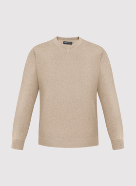 Beżowy sweter męski v-neck