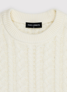 Beżowy sweter męski z kaszmirem