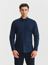 Granatowa bawełniana koszula męska